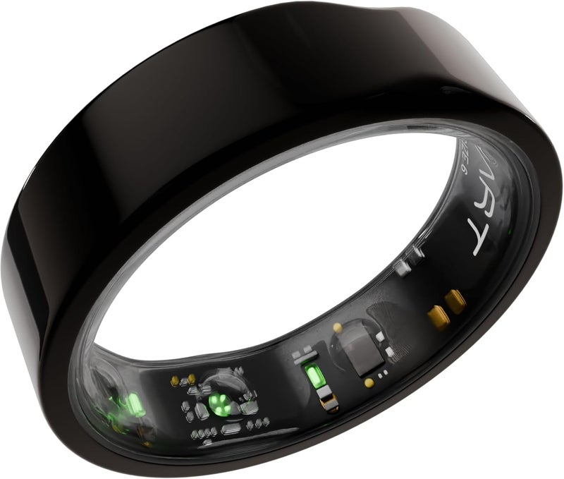 حلقة ذكية  تتبع اللياقة البدنية اليونيسكس  تتبع تدريبات النوم والانتعاش والإجهاد وإدارة الوزن  تسجيل الأغذية الذكائية  بطارية 8+ أيام  مقاومة للماء 50 متر  التيتانيوم - Gunmetal Black ، 10 - Image 1