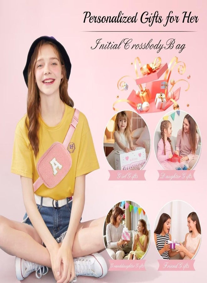 YOOLIFE هدايا عيد الميلاد من يوليف للبنات والأطفال - هدايا عيد ميلاد للفتيات من عمر 3 إلى 13 عامًا، حقيبة خصر مزينة بحرف، هدايا صغيرة مناسبة للفتيات المراهقات، الابنة، الأخت، لون وردي A - Image 3