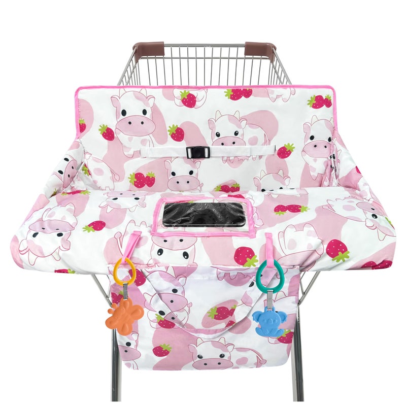 gxfcymxbd Shopping Cart Cover for Baby,2-in-1 High Chair Cover Soft,Portable, and Machine Washable,Comfortable Cotton Seat Pad with Safety Harness and Portable Cloth Bag,Fits All Supermarkets and Restaurants - Image 1