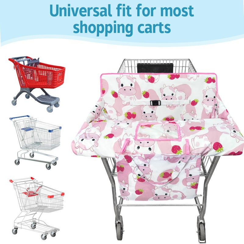 gxfcymxbd Shopping Cart Cover for Baby,2-in-1 High Chair Cover Soft,Portable, and Machine Washable,Comfortable Cotton Seat Pad with Safety Harness and Portable Cloth Bag,Fits All Supermarkets and Restaurants - Image 5