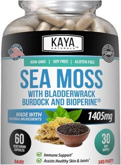 Kaya Naturals Sea Moss | Joint Supplement for Men and Women | with Organic Burdock Root, Irish Moss, Bladderwrack, and BioPerine | for Joint Health and...