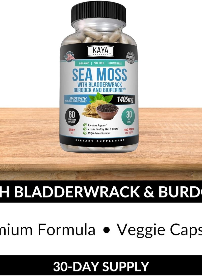 Kaya Naturals - Kaya Naturals Sea Moss | Joint Supplement for Men and Women | with Organic Burdock Root, Irish Moss, Bladderwrack, and BioPerine | for Joint Health and... - Image 1