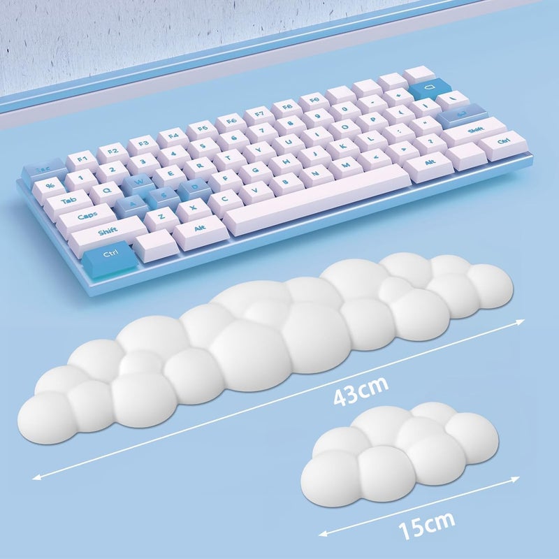 X spring Keyboard Cloud Wrist Rest, Ergonomic Memory Foam Mouse Pad, Cute Keyboard Gaming Wrist Rest To Ease Typing Pain, Anti Slip Keyboard Pad, Suitable For Home Office, Studying, Gaming - Image 5