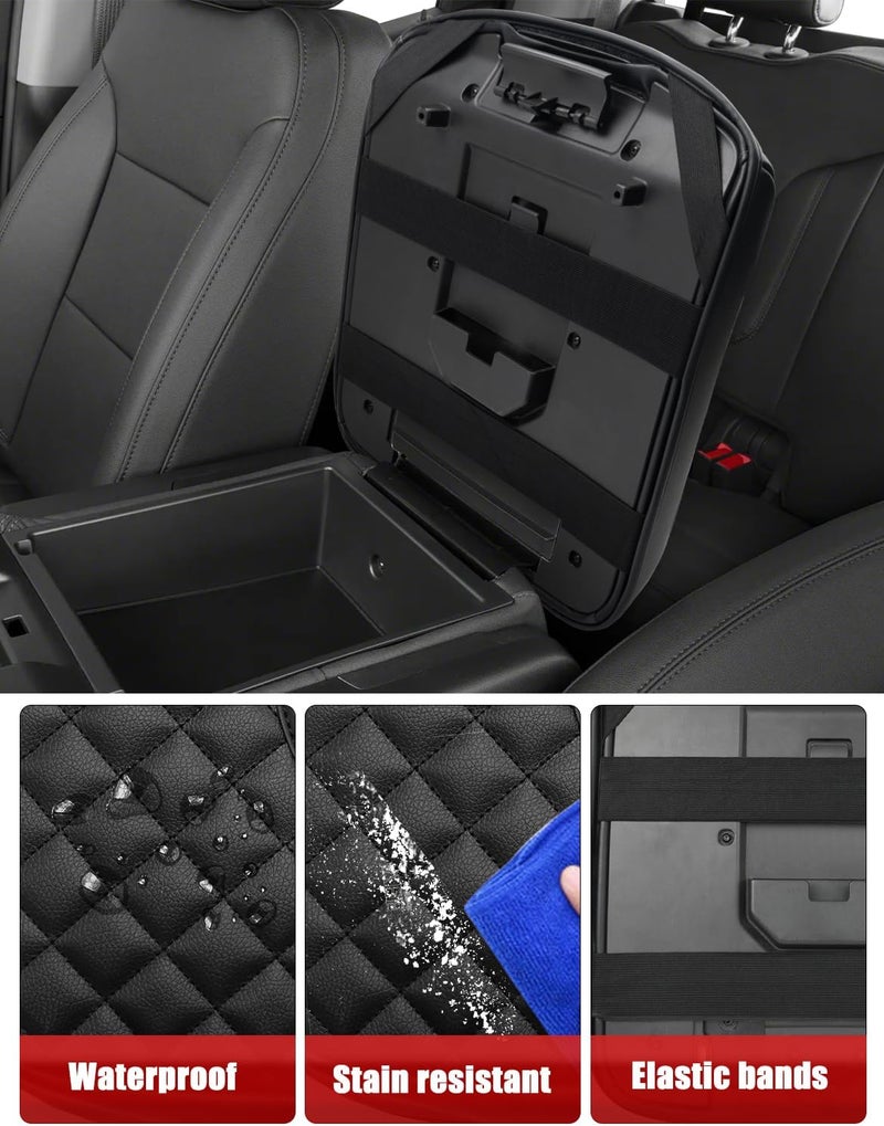 KBH Center Console Armrest Cover for GMC Sierra Chevy Silverado 1500 2500 3500 20192026 Middle Console Lid Protector Middle Cut Vinyl Leather Black Fits Jump Seat Console Only - Image 5