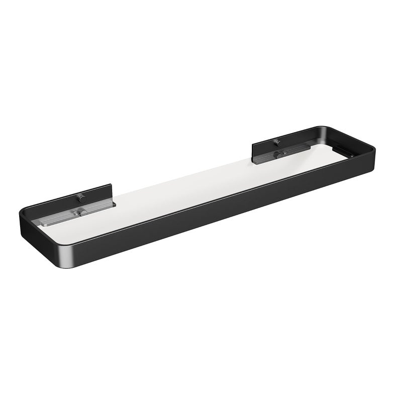 Danpoo 20 Inch Long Floating Shelf Black Clear Tempered Glass Wall Shelf  Spacious and Stylish Storage for Your Home