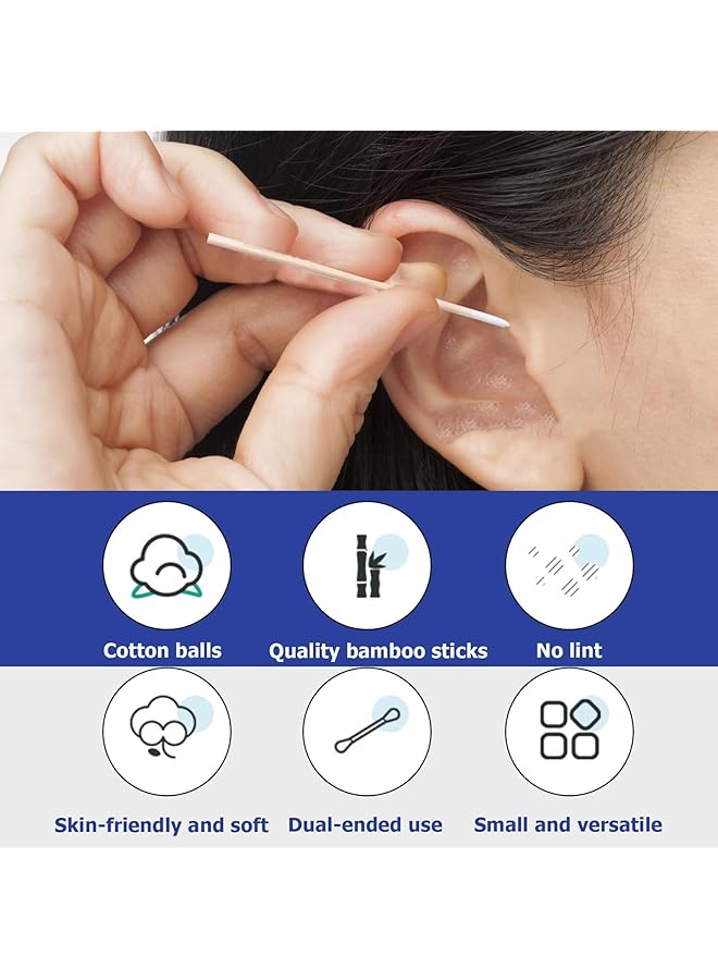 ALMEKAQUZ 400Pcs Cotton Swab Cotton Buds Cotton Tipped Applicator Cotton Swabs Wood Sticks For Eyebrow Tattoo Beauty Make Up Nail Seam Dedicated Dirty Picking Sticks Nail Seam Dedicated Dirty Picking - Image 5
