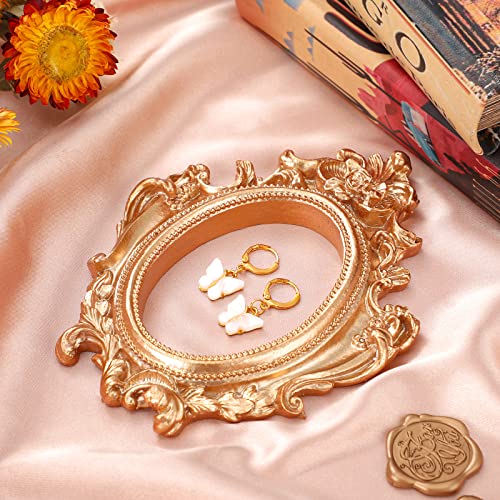 Yulejo 5 قطع إطار صور ريترو من الراتنج إطار صور عتيق إطار صور صغير بيضاوي مستطيل إطارات قوطية إطار صور معلق لتزيين جدران المنزل وعرض المجوهرات وديكور الفنادق، بدون زجاج أو خلفية - Image 2