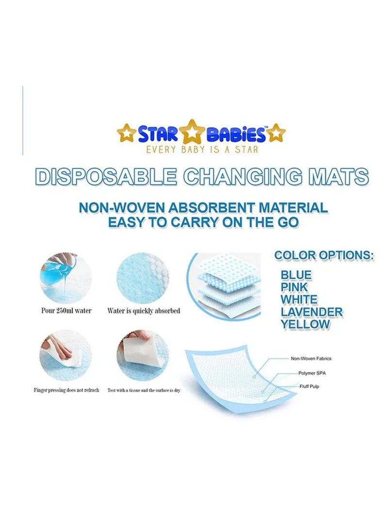 A TO Z A to Z - Disposable Changing Mat size (45cm x 60cm) Large- Premium Quality for Baby Soft Ultra Absorbent Waterproof - Pack of 20 - Blue  - Image 3