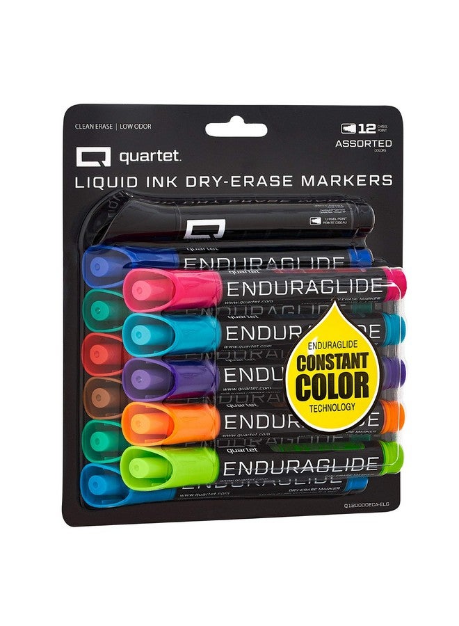 Quartet Dry Erase Markers, Whiteboard Markers, Chisel Tip, Enduraglide, White Board Dry Erase Pens For Teachers, Home, School & Office Supplies, Assorted Colors, 12 Pack (5001-18Ma) - Image 1