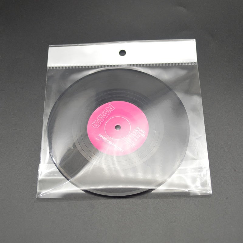 Vintage Vinyl Record Coasters, Non-Slip, Heat-Resistant Finished single bag (random pattern) 