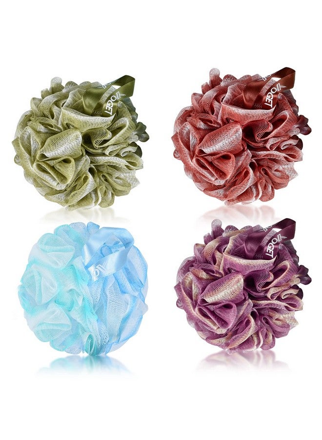 YOGET 4 Pack Bath Loofah Sponge 4 Color 60G Bath Spongeexfoliate Cleanse Soothe Skin - Image 1