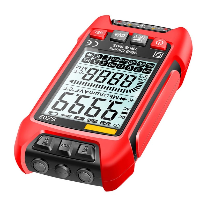 High Definition Pen Style Multimeter With NCV Sensor Voltage Resistance Capacitance Frequency Temperature Tester Compact Design Red - Image 1