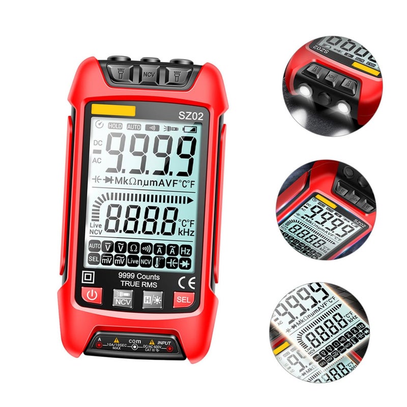 High Definition Pen Style Multimeter With NCV Sensor Voltage Resistance Capacitance Frequency Temperature Tester Compact Design Red - Image 5