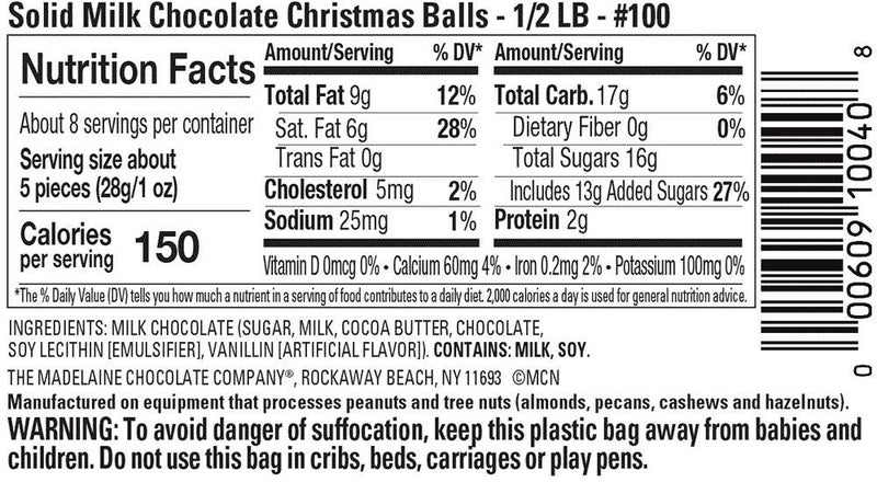 كرات الشوكولاتة بالحليب الفاخرة زينة عيد الميلاد ماديلين - مغلفة بورق العطلات الإيطالي - رائعة كهدايا للحفلات/جرار الحلوى - زينة بالحليب - Image 5