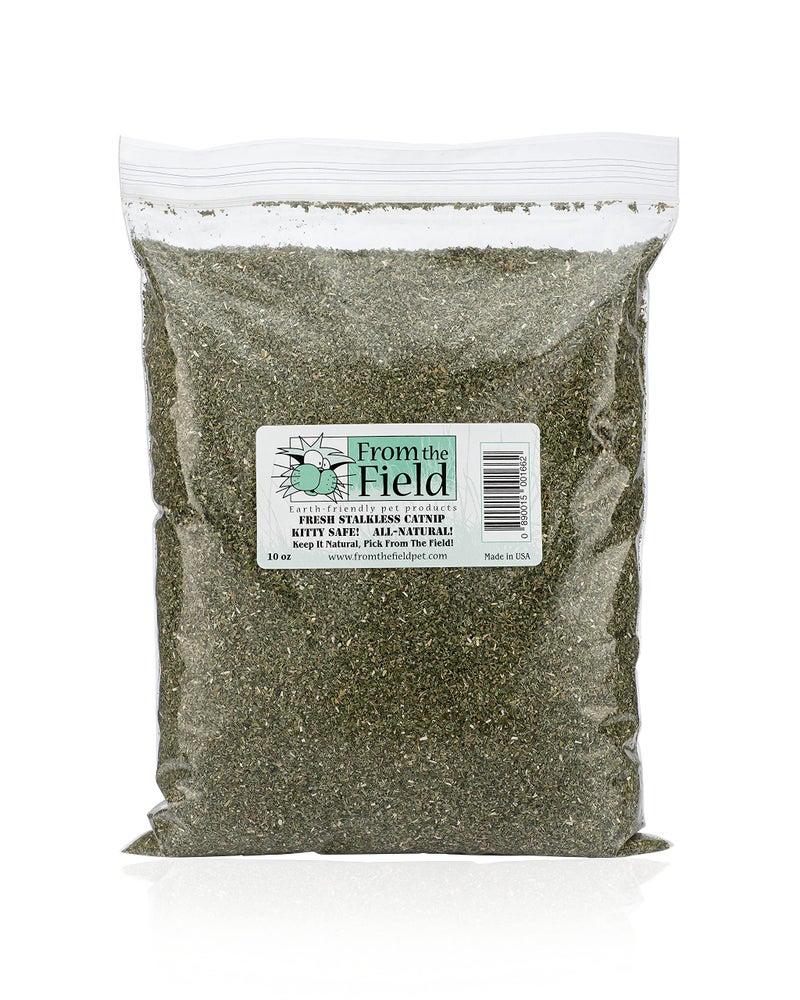 from The Field | Fine Ground Stalkless Catnip | Premium USA-Grown Catnip for Toys & Playtime | Fresh, Potent, Non-Toxic, Eco-Friendly | Safe for Kittens & Cats | Resealable 10 Oz Bag - Image 1