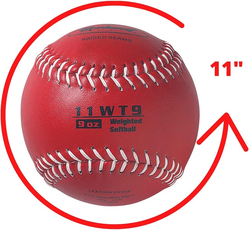 Markwort Color Coded Weighted 11-Inch Softball for Training and Practice - Image 2