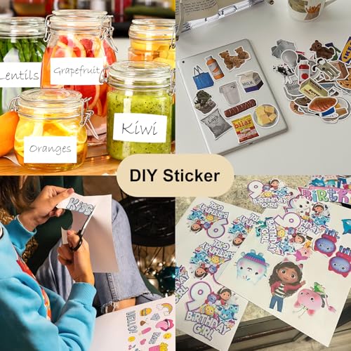 BESTEASY Sticker Paper, BESTEASY 8.5" x 11" Full Sheet Label Stickers for Laser Inkjet Printer, Self Adhesive Printer Paper Shipping Labels, White Matte Mailing Label Stickers (100 Sheets,100 Labels) - Image 5