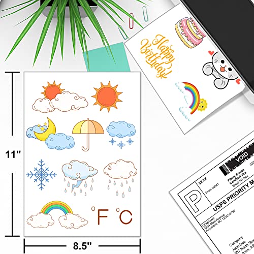BESTEASY Sticker Paper, BESTEASY 8.5" x 11" Full Sheet Label Stickers for Laser Inkjet Printer, Self Adhesive Printer Paper Shipping Labels, White Matte Mailing Label Stickers (100 Sheets,100 Labels) - Image 3