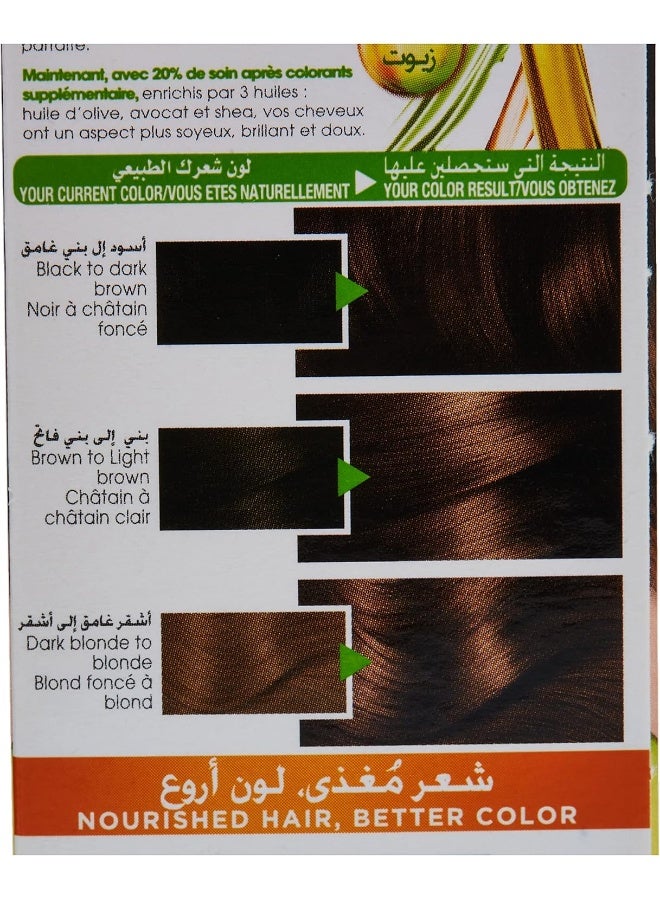 garnier كولور ناتشورالز 5.3 صبغة شعر بني ذهبي فاتح، عبوة من قطعتين - Image 4