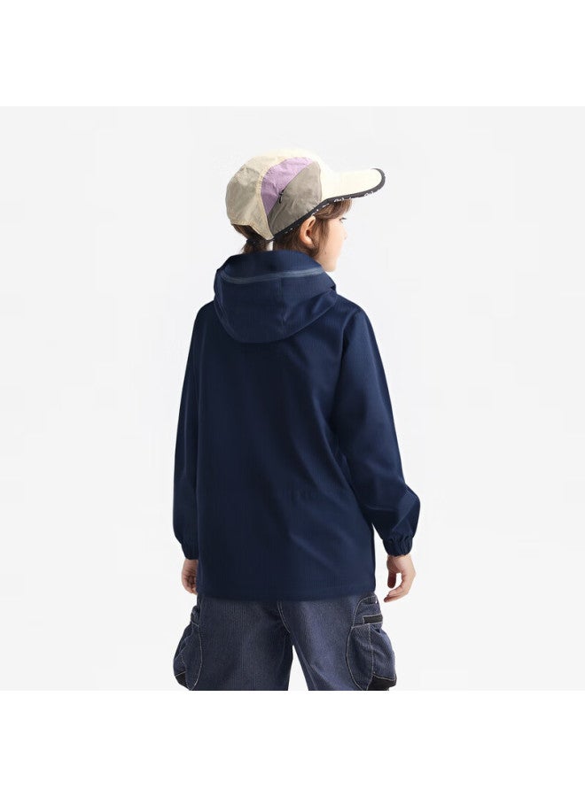 Mqd Kids Colorblock Jacket  Autumn New Boys Girls Hooded Windproof Waterproof Outdoor Coat - Image 3