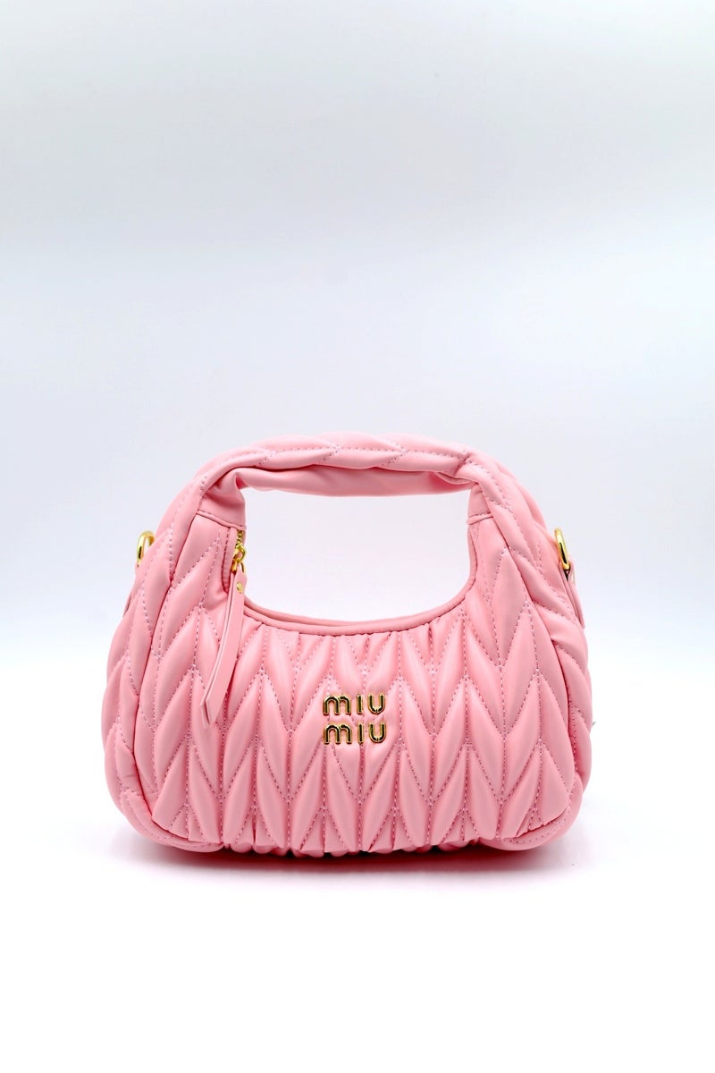 Miu Miu MIU Wander nappa leather hobo Shoulder Bag With Crossbody Strap Zip Closure  - Image 1