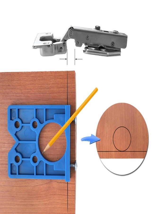 Chazcool 35mm Door Hinge Jig Kit, Chazcool Cabinet Hinge Jig, Woodworking Tool Drill Bits Hinge Drilling Hole Router Jig for Cabinet Cupboard Door Installation - Image 5