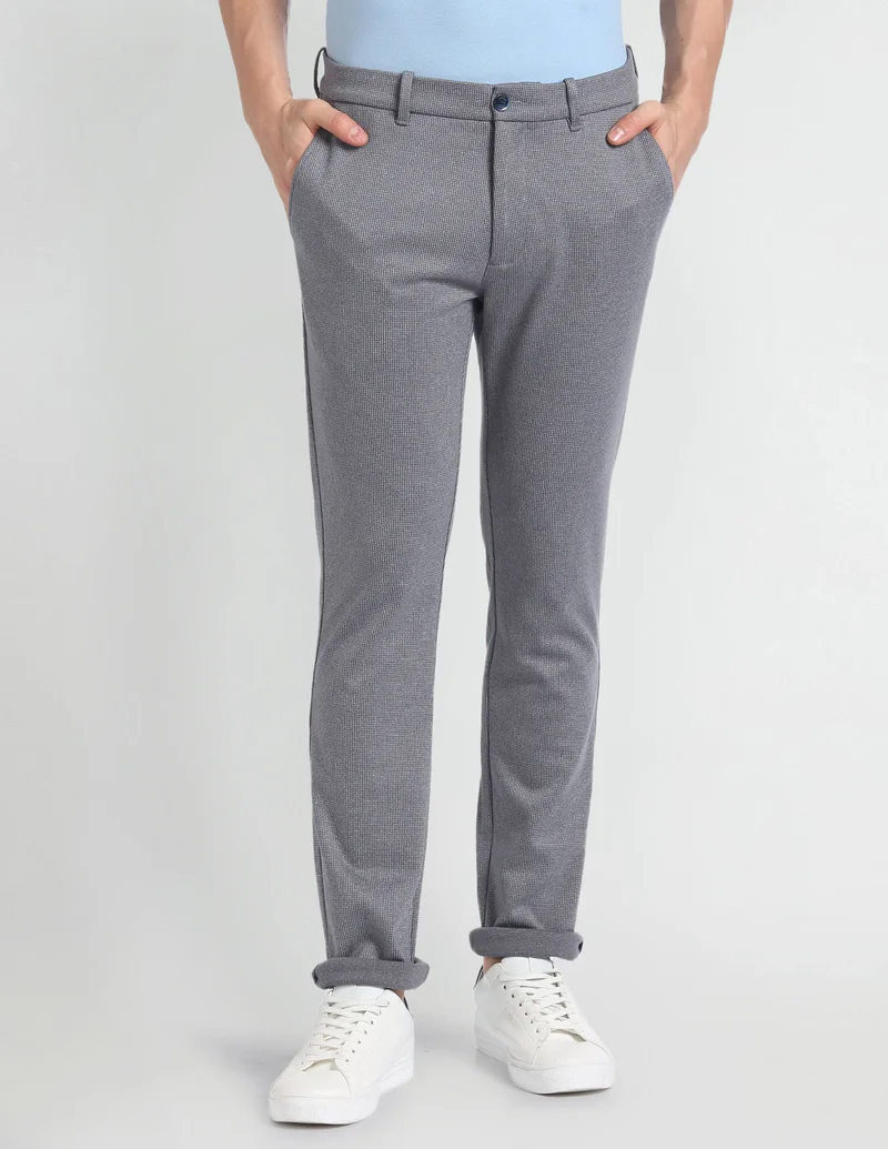 Arrow  Autoflex Skinny Fit Casual Trousers for Men | Best Price UAE