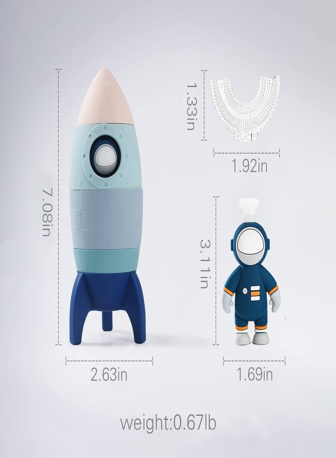 JETM·HH Silicone Rocket Stacking Toy - Space Rocket Toy - Baby Teething Toys -Early Learning Stacking Tower Educational Learning Stacking Toys Nesting Toy for Early Educational for Infants (Blue) - Image 5