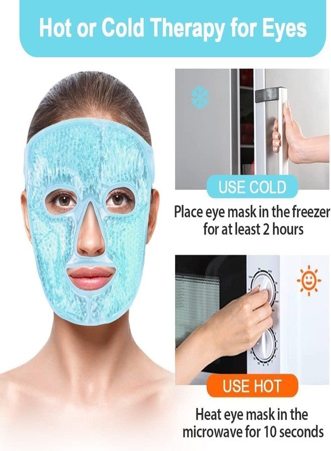 COYRASTH Cold Face Eye Mask Ice Pack for Face Reusable, Hot Cold Therapy Full Face Mask for Migraines, Headache, Stress, Redness, Puffiness, Acne - Image 4