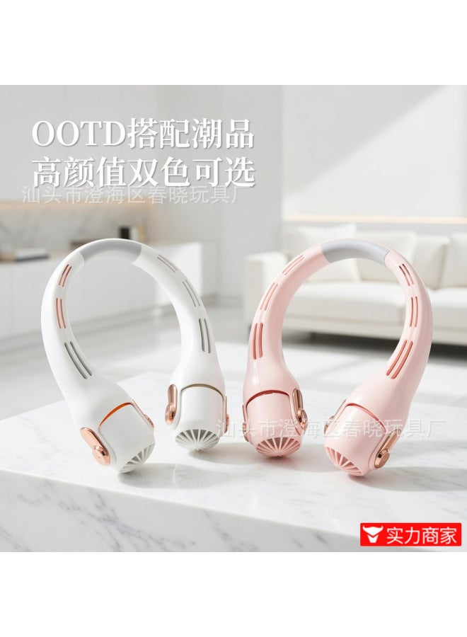 Popular Neck-Hanging Fan, Portable Rechargeable USB Mini Fan, Quiet Neck-Mounted Air Conditioner, Cooling, Low Noise - Image 1