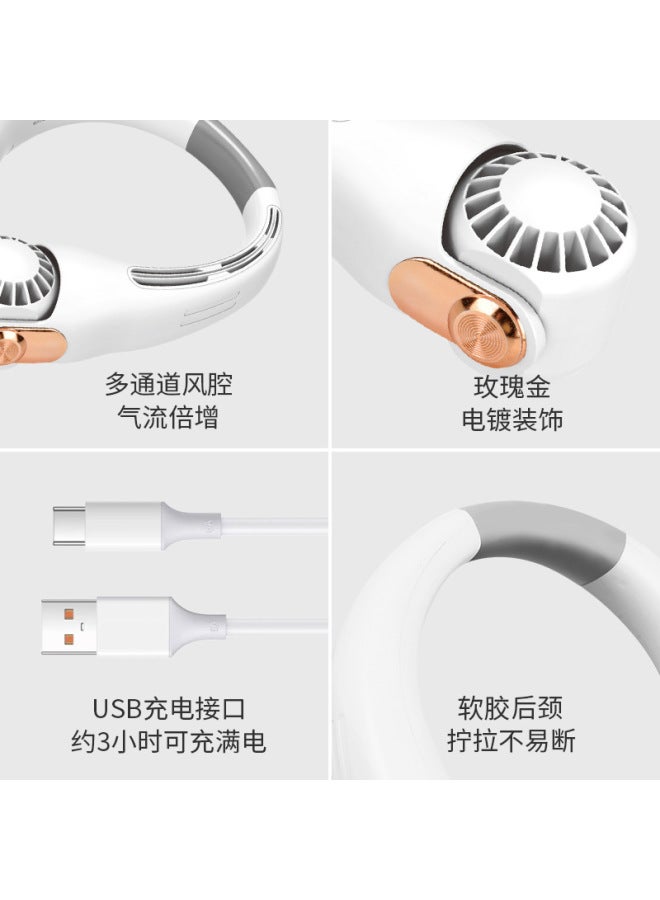 Popular Neck-Hanging Fan, Portable Rechargeable USB Mini Fan, Quiet Neck-Mounted Air Conditioner, Cooling, Low Noise - Image 3