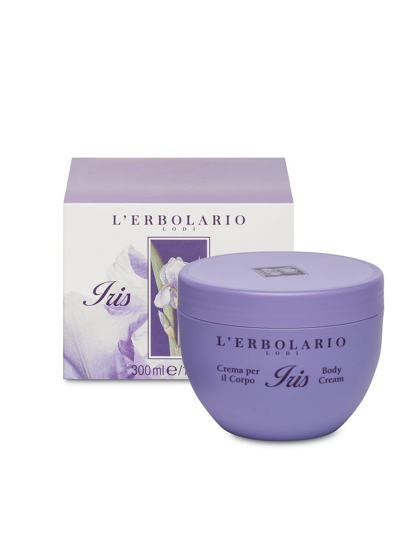 L'Erbolario L’Erbolario Iris Body Cream - Moisturizer for Dry Skin - With Iris Flower, Almond Oil, and Marshmallow Extracts - Rich, Buttery Hydration - 10.1 oz - Image 1