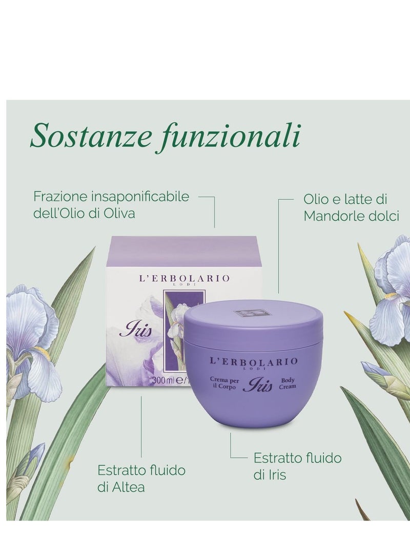 L'Erbolario L’Erbolario Iris Body Cream - Moisturizer for Dry Skin - With Iris Flower, Almond Oil, and Marshmallow Extracts - Rich, Buttery Hydration - 10.1 oz - Image 2