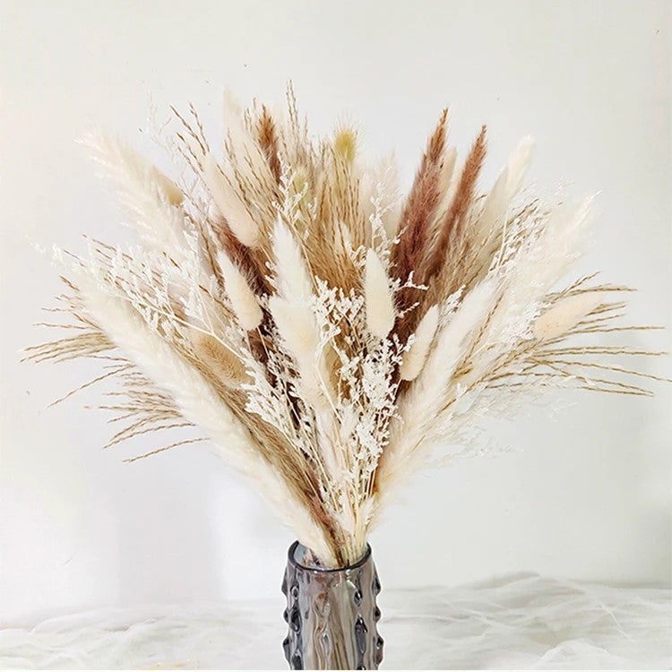 Bluejw Natural Dried Flowers Bouquet - Eucalyptus, Billy Balls, Pampas Grass - Preserved Plants for Home, Wedding Decor & Easter - Image 2
