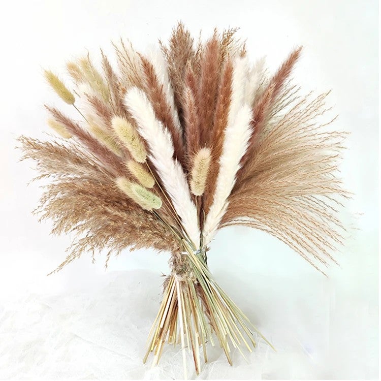 Bluejw Natural Dried Flowers Bouquet - Eucalyptus, Billy Balls, Pampas Grass - Preserved Plants for Home, Wedding Decor & Easter - Image 3