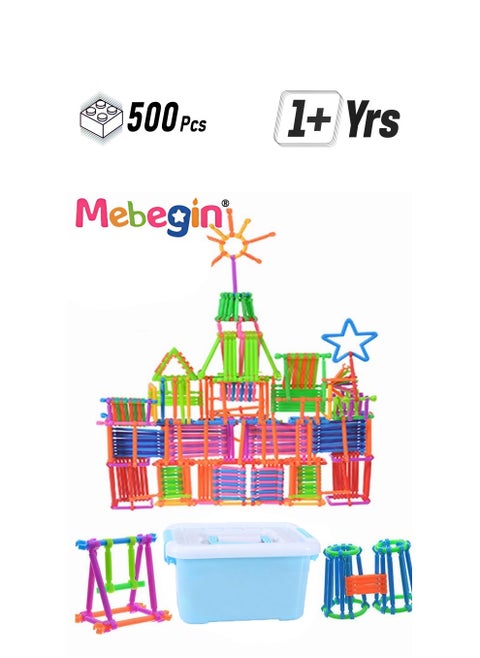500PCS Building Blocks Set with Storage Box, Colorful Building Toys, Educational Learning Toys, DIY Interlocking Connecting Kit, Creative STEM Toy, Good Helper for Parent-child Entertainment, Ideal Gift for Kids