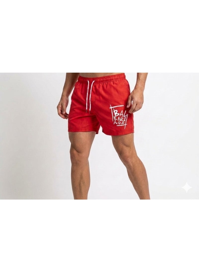 Swim shorts, waterproof, with Stylish Letters Red - Image 2