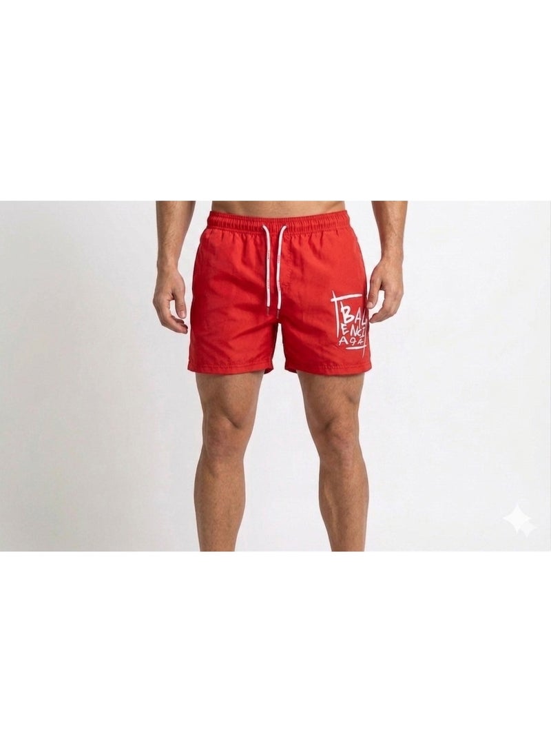 Swim shorts, waterproof, with Stylish Letters Red - Image 1