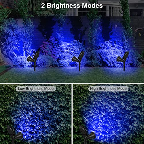 T-SUN Blue Solar Spotlights, Solar Lights Outdoor Waterproof, Auto ON/Off Adjustable Solar Garden Pond Lights for Tree, Patio, Yard, Garden, Driveway, Stairs, Pool Area (Blue- 2 Pack) - Image 3