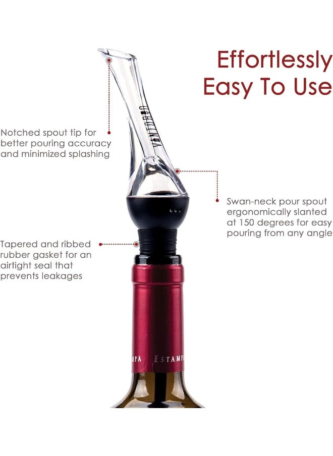Vintorio - Vintorio Wine Aerator Pourer - Premium Aerating Pourer and Decanter Spout (Black) - Image 1
