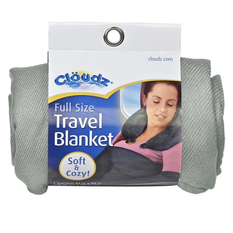 Cloudz Cozy Compact Airplane Travel Blanket for Your Flight Car Camping Home or Comforting Warmth Anywhere Charcoal