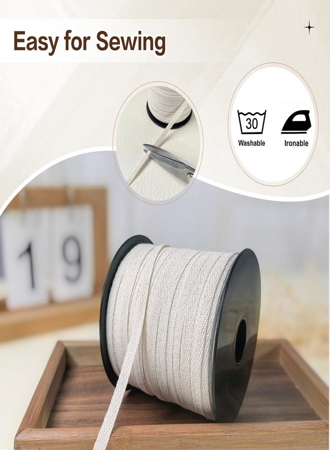 PAMIR TONG 1/4 Inch Natural White Cotton Herringbone Webbing Tape - 100 Yards Bulk Roll for Gift Wrapping, Tags, Bias Binding, Sewing, Book Binding, Handles for DIY Crafts, Clothing & Packaging - Image 4