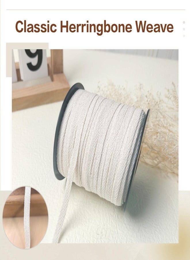 PAMIR TONG 1/4 Inch Natural White Cotton Herringbone Webbing Tape - 100 Yards Bulk Roll for Gift Wrapping, Tags, Bias Binding, Sewing, Book Binding, Handles for DIY Crafts, Clothing & Packaging - Image 5