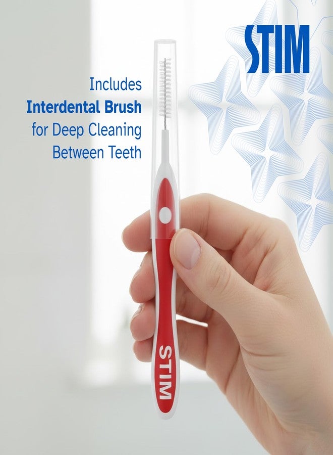 STIM Plus Toothbrush | 4,500+ Ultra-Soft Bristles | Tapered Tips for Sensitive Teeth | Gentle on Gums & Enamel | Adults | Mixed Colors | Toothbrush + Interdental Brush - Pack of 3 - Image 5