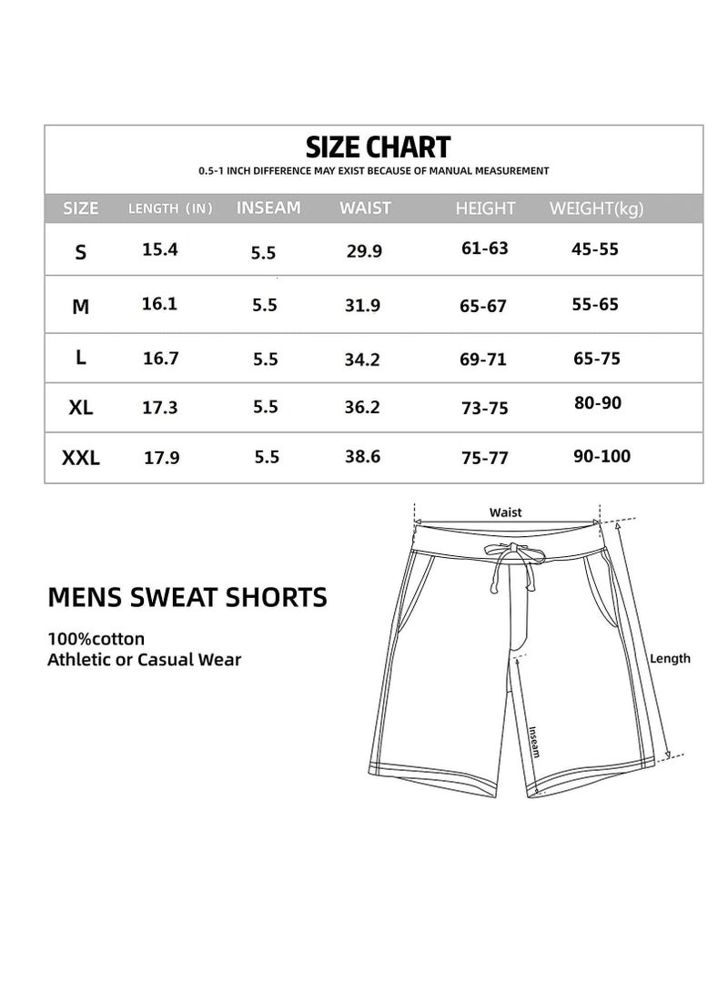 NIBEMINENT Men's Casual Shorts, Cotton 5.5" Short, Pajama Flat Shorts,Lounge with 3 Pockets Jogger Athletic Workout Gym Sweat Shorts Sportswear Short(Black,XL)  - Image 4