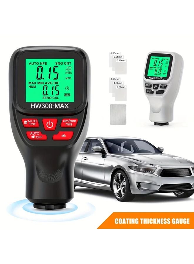 White HW300 MAX مقياس سمك طلاء السيارات 0-2000 ميكرومتر جهاز اختبار الطلاء الرقمي - Image 4