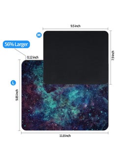 Dynippy Upgraded Mouse Pad [56% Larger] Gaming Mouse Pads Non-Slip Rubber Base Mousepad Rectangular Mouse Mat For Desktop Computer Laptop Gaming Office & Home 11.8X9.8X0.12 Inches - Galaxy Space  - Image 3