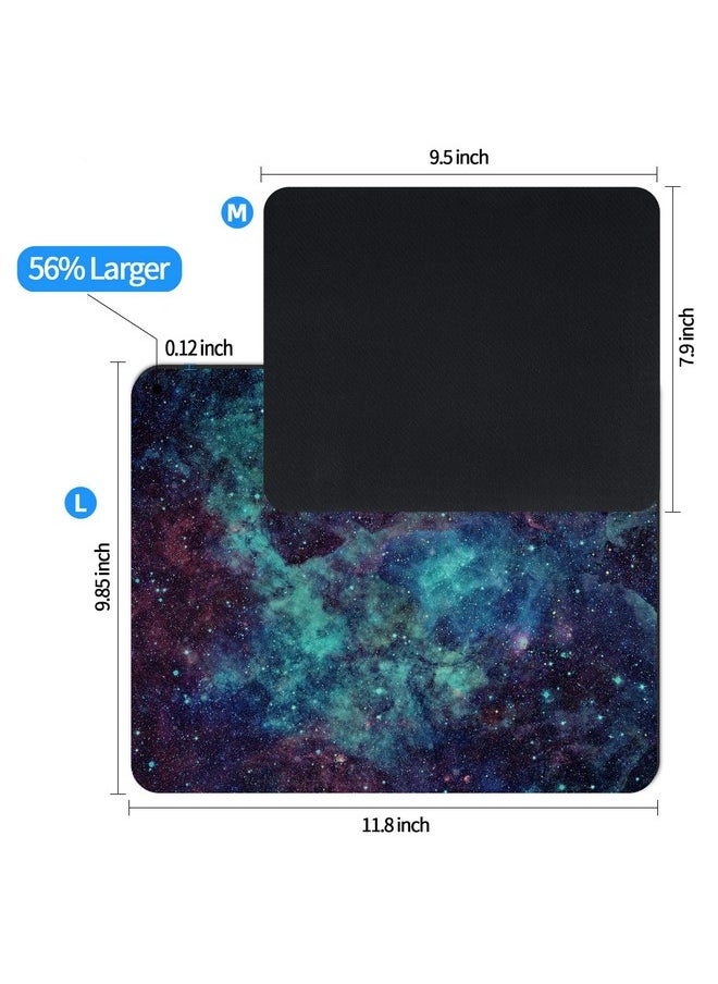 Dynippy - Upgraded Mouse Pad [56% Larger] Gaming Mouse Pads Non-Slip Rubber Base Mousepad Rectangular Mouse Mat For Desktop Computer Laptop Gaming Office & Home 11.8X9.8X0.12 Inches - Galaxy Space - Image 1