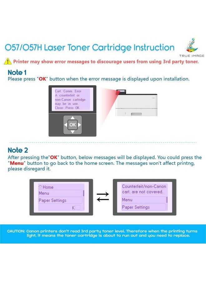 TRUE IMAGE 057 057H Black Toner Cartridge: Compatible Toner Cartridge Replacement for Canon 057 057H CRG-057 for ImageCLASS MF445dw MF448dw LBP226dw LBP227dw MF449dw MF445 Laser Printer Ink (Black, 1-Pack) - Image 3