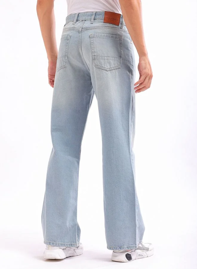 The Indian Garage Co Men Bootcut Loose Fit Solid Mid-Rise Jeans